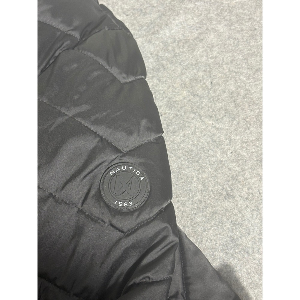 Nautica Womens Black Chevron Puffer Jacket Water Resistant Quilted Coat Q020331 - Picture 3 of 9